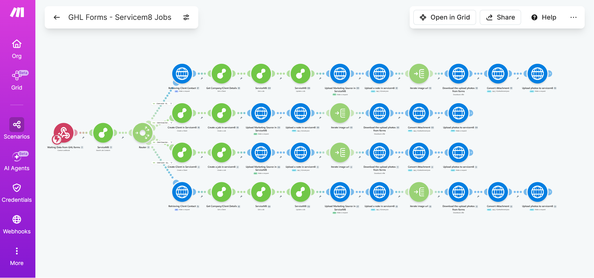 GHL Forms → ServiceM8 Client & Job
